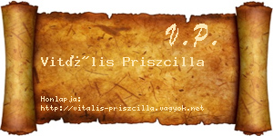 Vitális Priszcilla névjegykártya